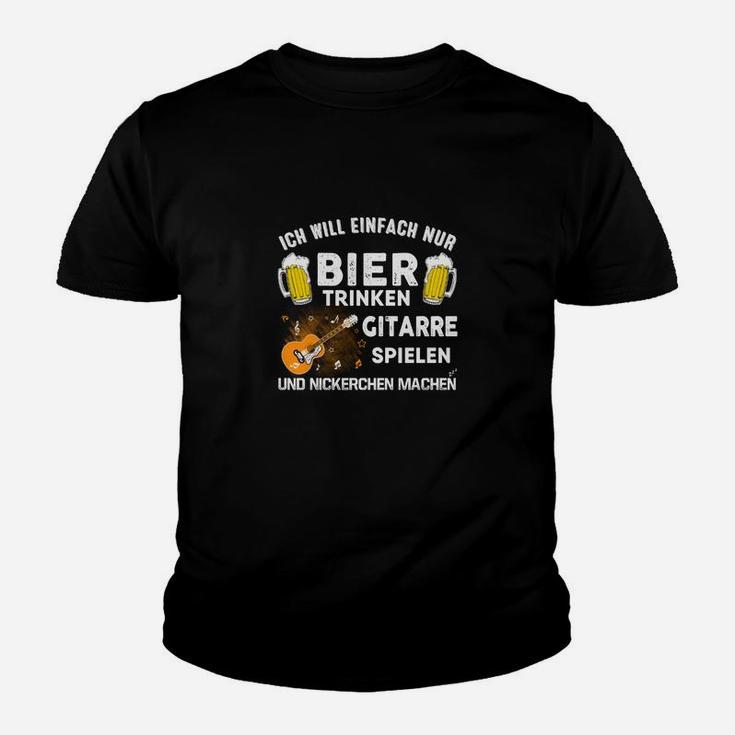 Bier Trinken Gitarre Spielen Kinder T-Shirt