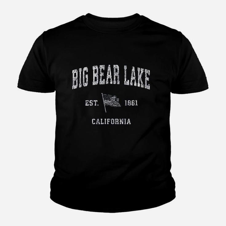 Big Bear Lake California Ca Vintage Us Flag Kid T-Shirt