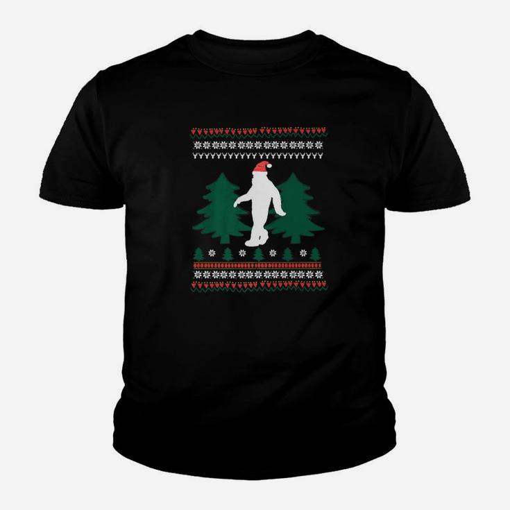 Bigfoot Christmas Sasquatch Santa Clause Kid T-Shirt
