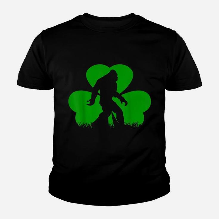 Bigfoot Clover Leaf St Patricks Day Irish Kid T-Shirt