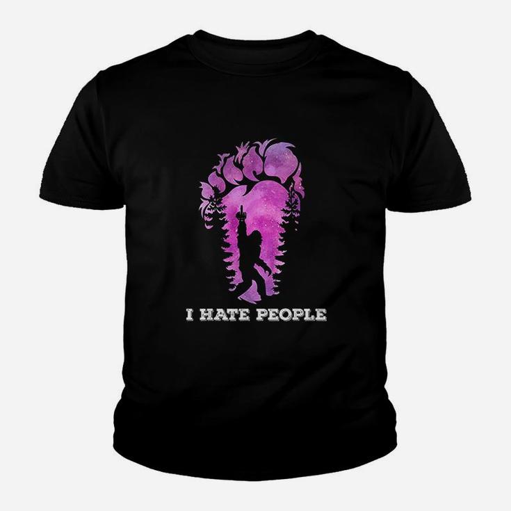 Bigfoot Middle Finger I Hate People Abduction Sasquatch Kid T-Shirt