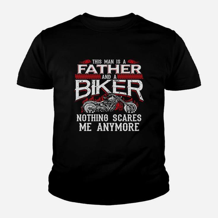 Biker Dad Funny Fathers Day Motorcycle Kid T-Shirt