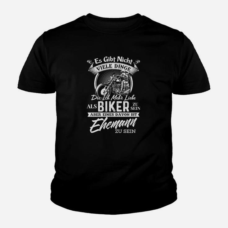 Biker Ehemann Motto Kinder Tshirt Schwarz, Lustiges Motorrad Tee