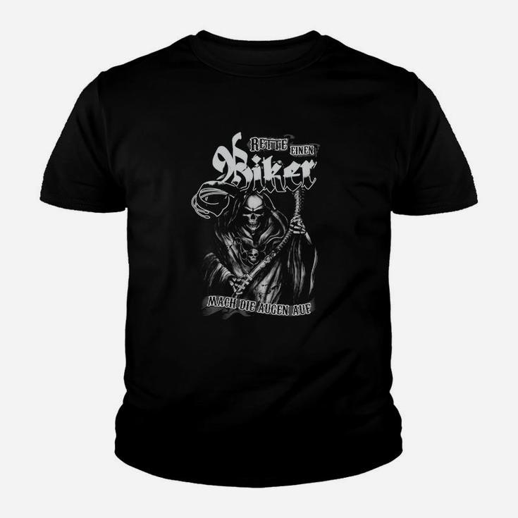 Biker Mach Die Augen Auf Kinder T-Shirt