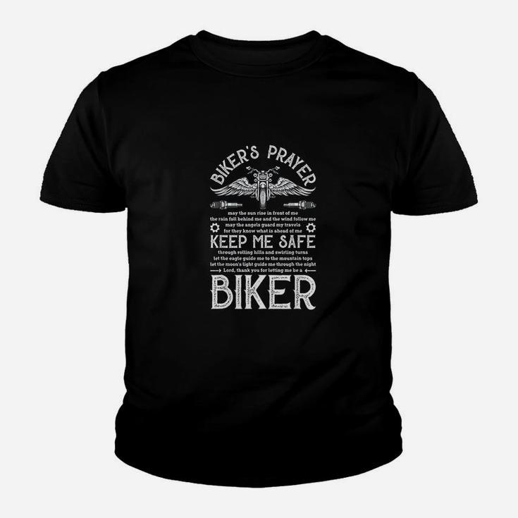 Bikers Prayer Vintage Motorcycle Biker Biking Motorcycling Kid T-Shirt
