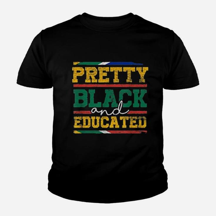 Black History Month Pretty Black And Educated Kid T-Shirt