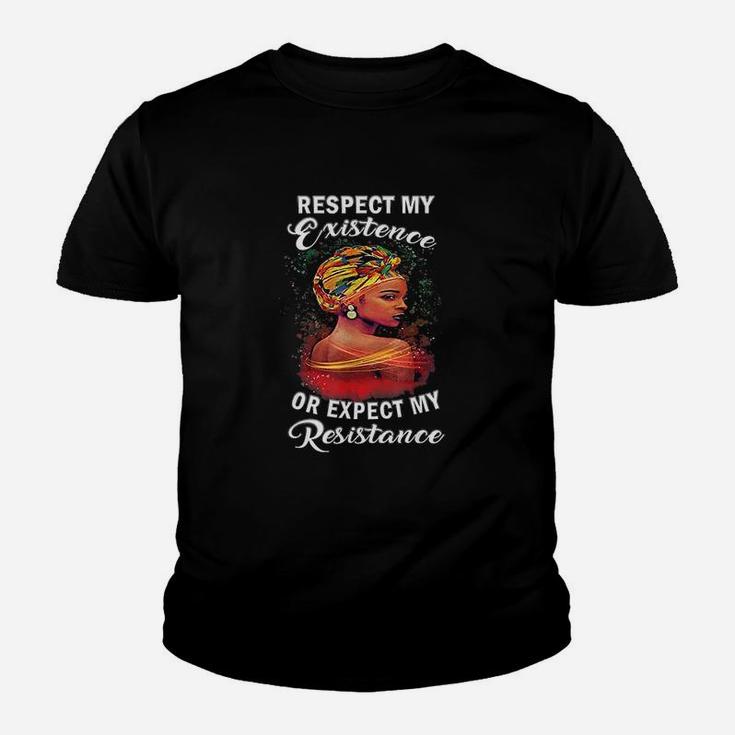 Black History Respect My Existence Unapologetically Melanin Kid T-Shirt
