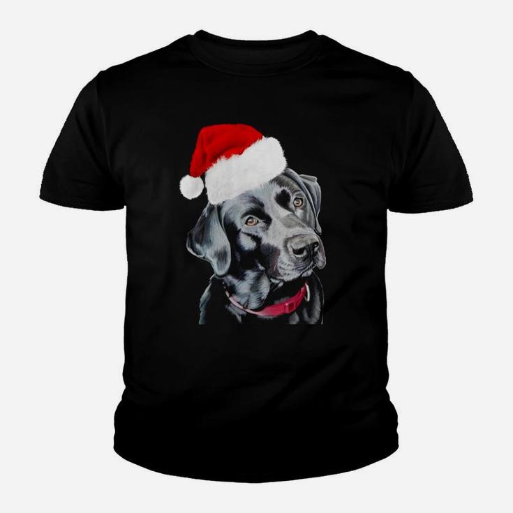 Black Labrador At Christmas Kid T-Shirt