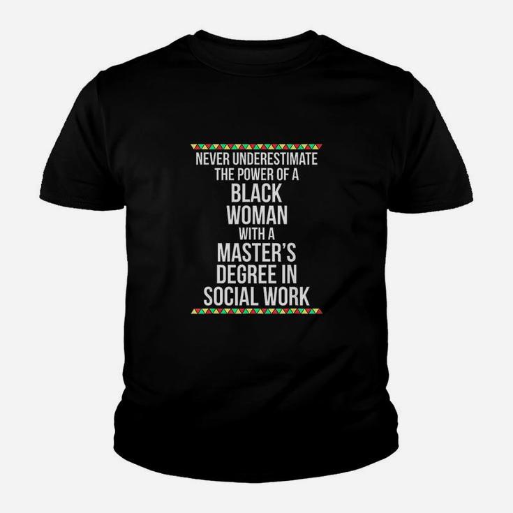 Black Queen Msw Social Work Masters Graduation Kid T-Shirt
