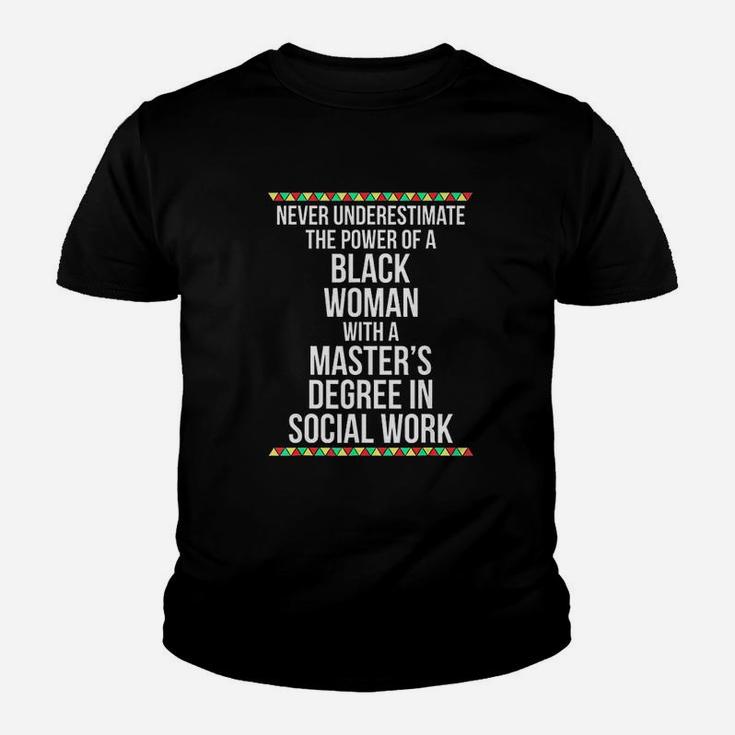 Black Queen Msw Social Work Masters Graduation Kid T-Shirt