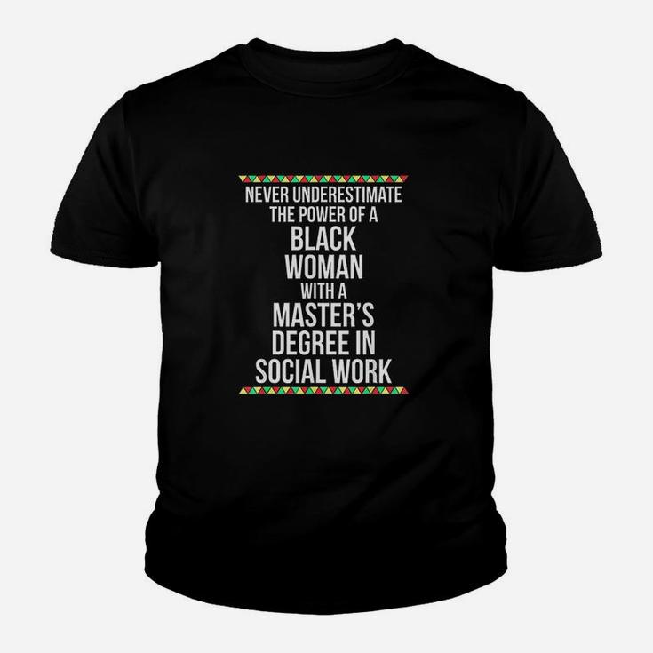 Black Queen Social Work Masters Graduation Kid T-Shirt