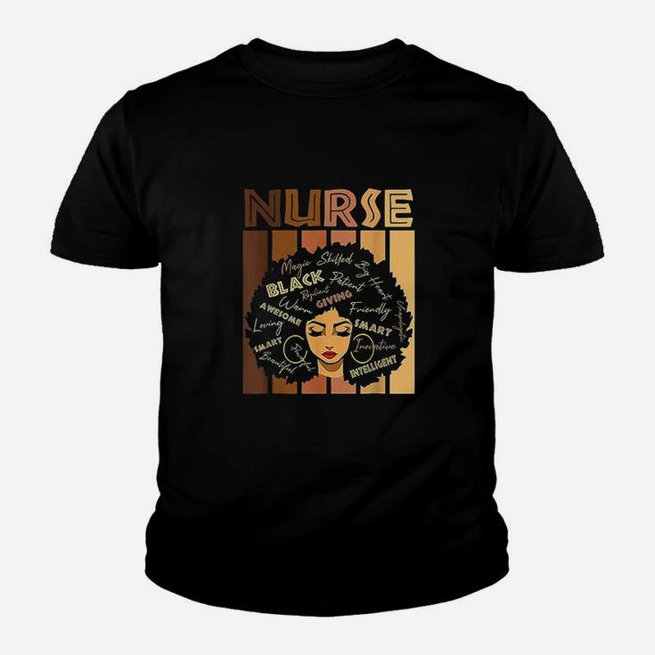 Black Strong Nurse Afro Love Melanin African American Women Kid T-Shirt