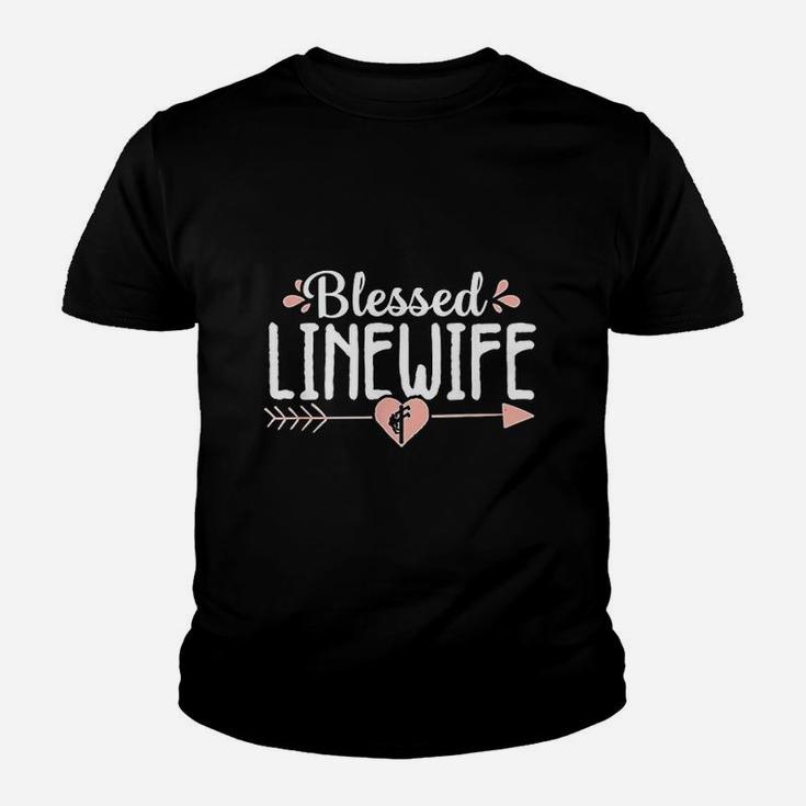 Blessed Line Wife Cute Electrical Lineman Proud Gift Women Kid T-Shirt