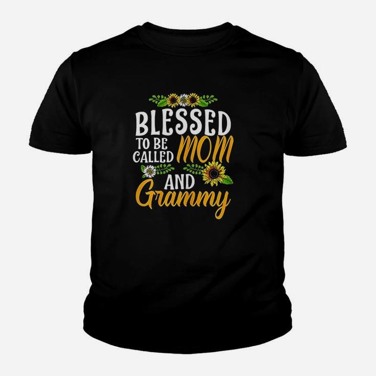Blessed To Be Called Mom And Grammy Thanksgiving Christmas Kid T-Shirt