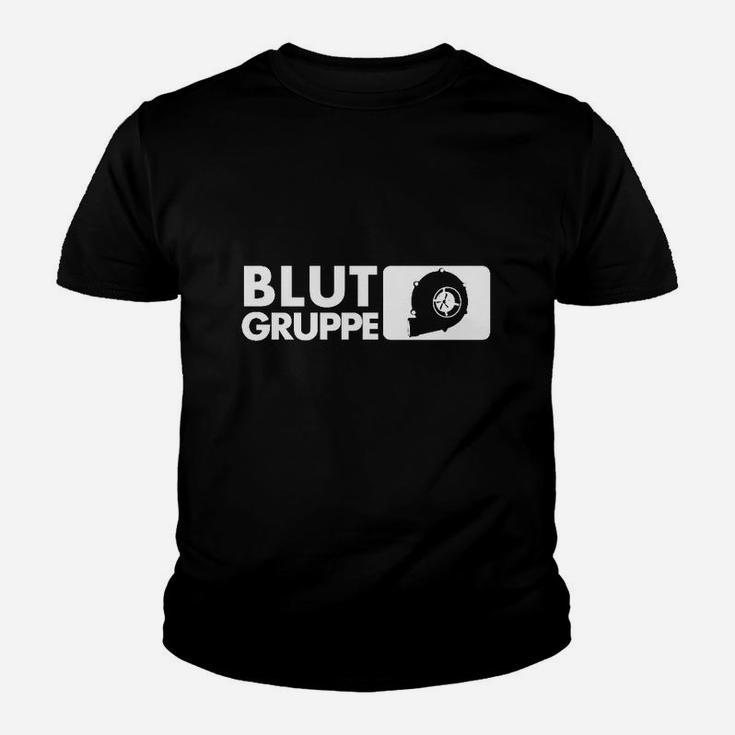 Blutgruppe ID Motiv Herren Kinder Tshirt in Schwarz, Einzigartiges Design