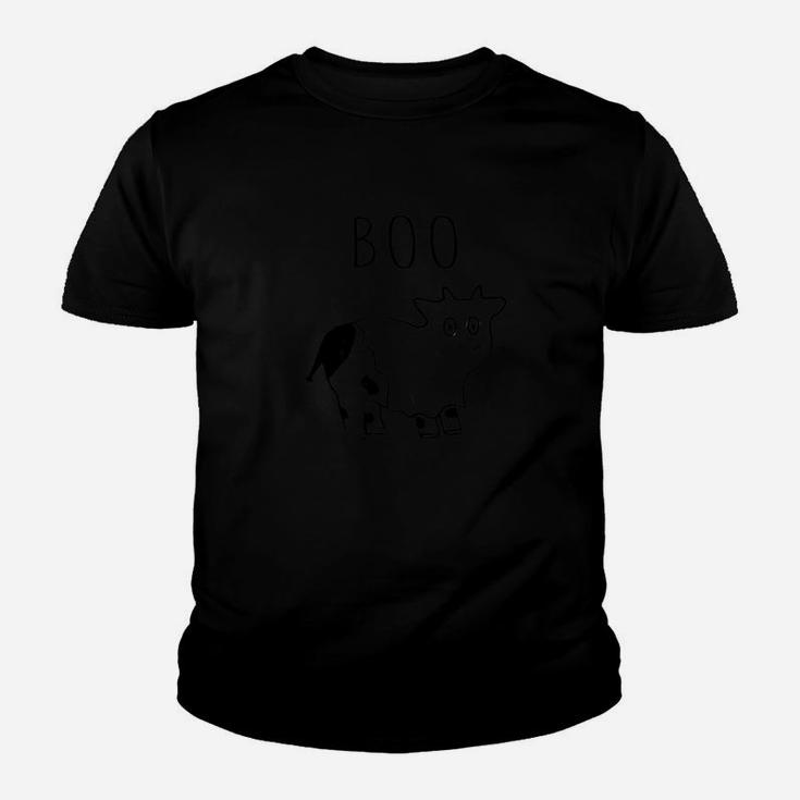 Boo Ghost Costume Funny Easy Halloween Cow Ghost Kid T-Shirt