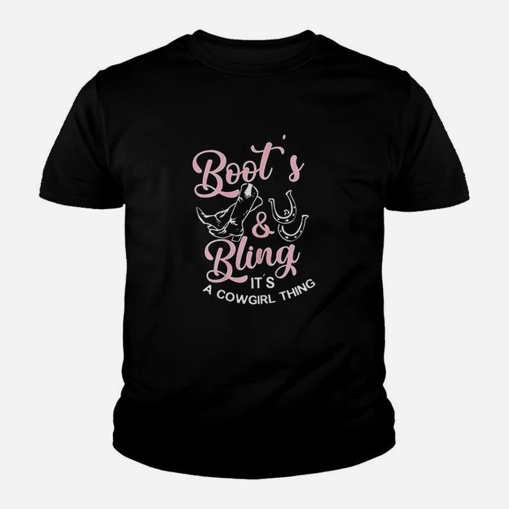 Boots And Bling Its A Cowgirl Kid T-Shirt