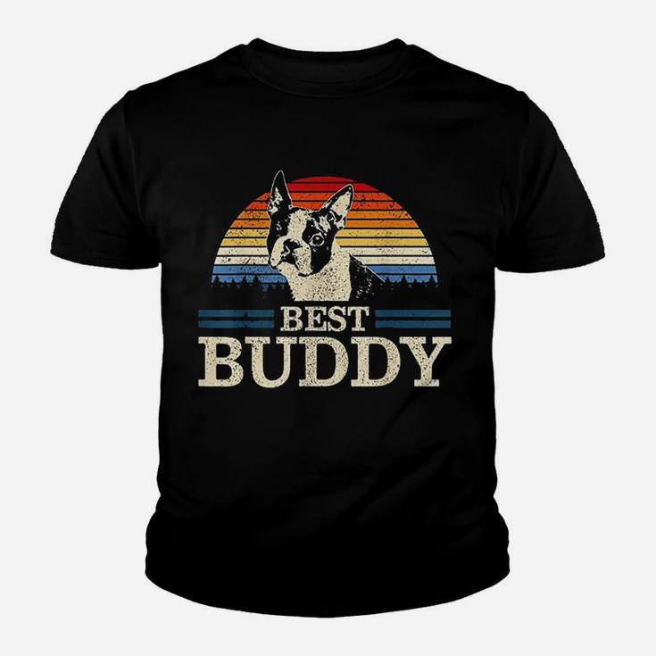 Boston Terrier Vintage Best Buddy Funny Dog Lover Gift Kid T-Shirt