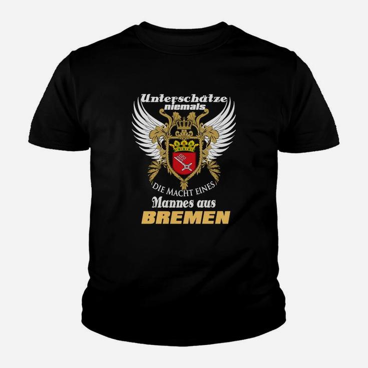 Bremen Männermacht Spruch Kinder Tshirt, Schwarz Herren Tee