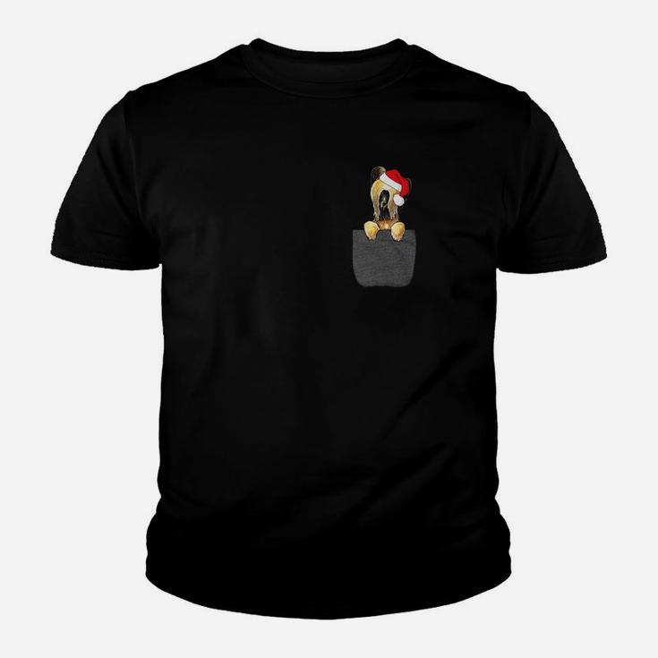 Briard Dog Santa Hat In Your Pocket Christmas Gift Kid T-Shirt