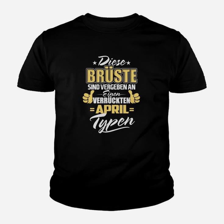 Brüste Verückten April Typing Kinder T-Shirt