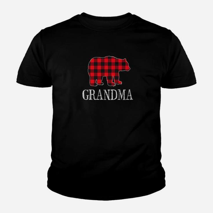 Buffalo Check Grandma Bear Matching Family Outfits Kid T-Shirt