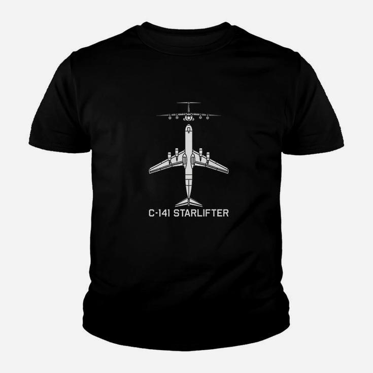 C141 Starlifter Military Airlifter Plane Silhouette Gift Kid T-Shirt
