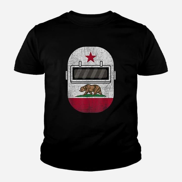 California Welders Helmet California Flag Welding Fabricator Kid T-Shirt