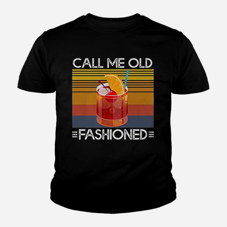 Call Me Old Fashioned Whiskey Cocktail Drinking Kid T-Shirt