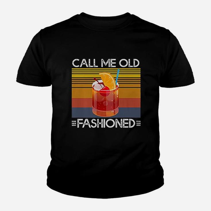 Call Me Old Fashioned Whiskey Cocktail Drinking Kid T-Shirt