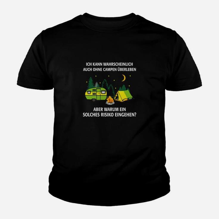 Camping-Themen Kinder Tshirt Lustiger Spruch Überleben Risiko