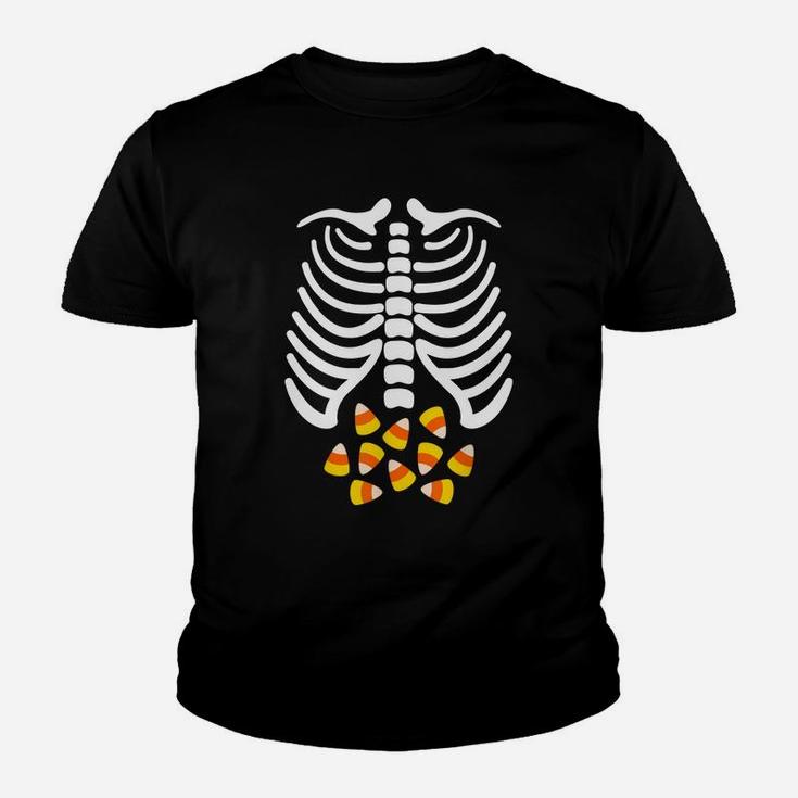 Candy Corn Skeleton Rib Cage Halloween Costume T Shirt Kid T-Shirt