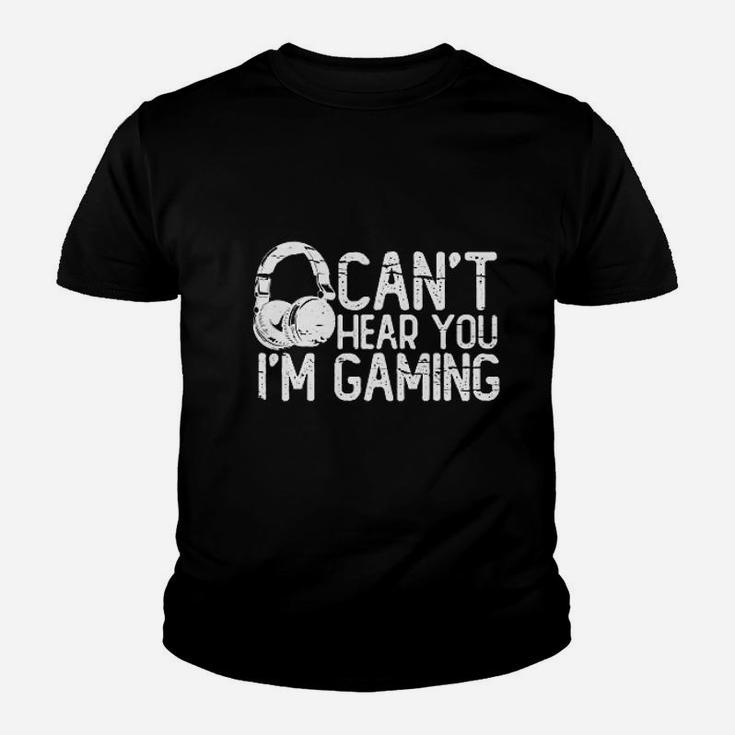 Cant Hear You Im Gaming Headset Graphic Video Games Gift Funny Kid T-Shirt