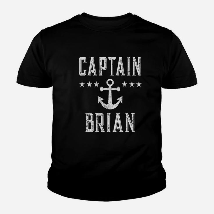 Captain Brian Vintage Personalized Pirate Boat Party Barge Kid T-Shirt