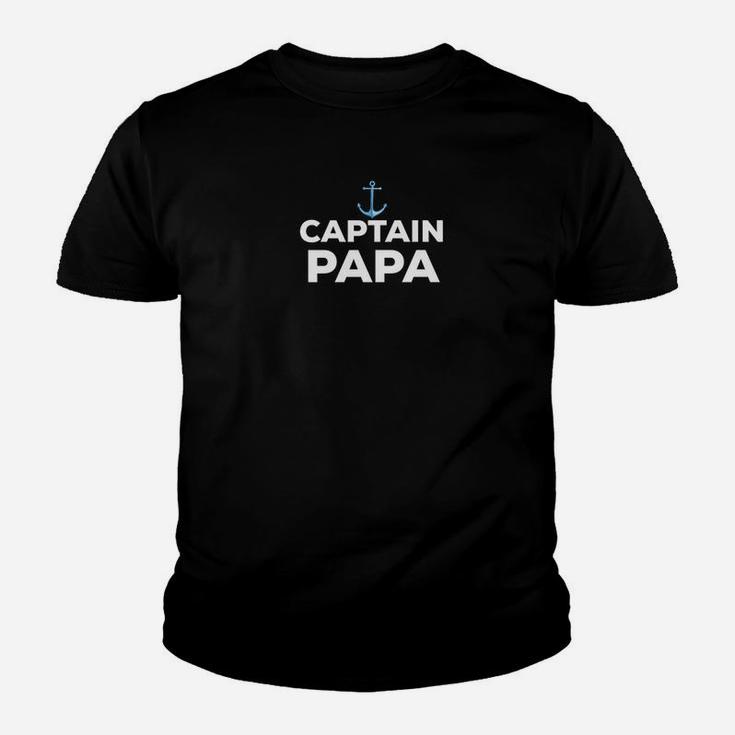 Captain Papa Fathers Day Summer Boat Gift Kid T-Shirt