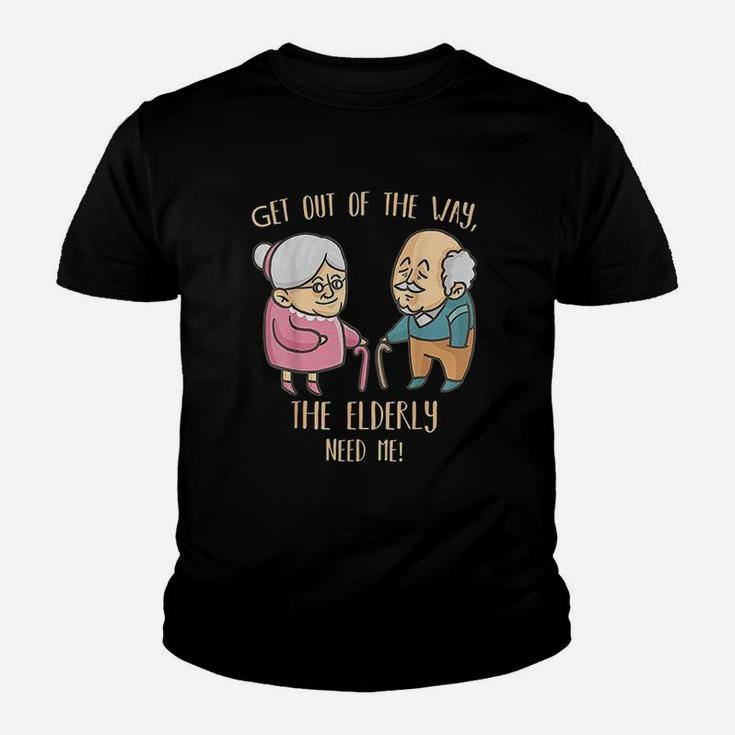 Caregiver Nurse Funny Elder People Retirement Home Nursing Kid T-Shirt