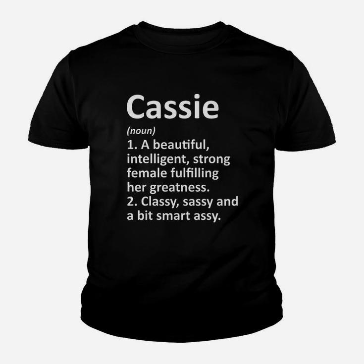 Cassie Definition Name Funny Christmas Gift Kid T-Shirt