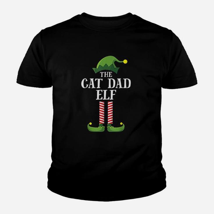Cat Dad Elf Matching Family Group Christmas Party Kid T-Shirt