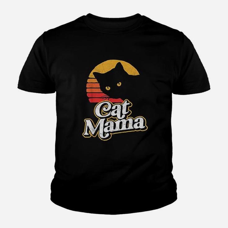 Cat Mama Vintage Eighties Style Cat Retro Distressed Kid T-Shirt