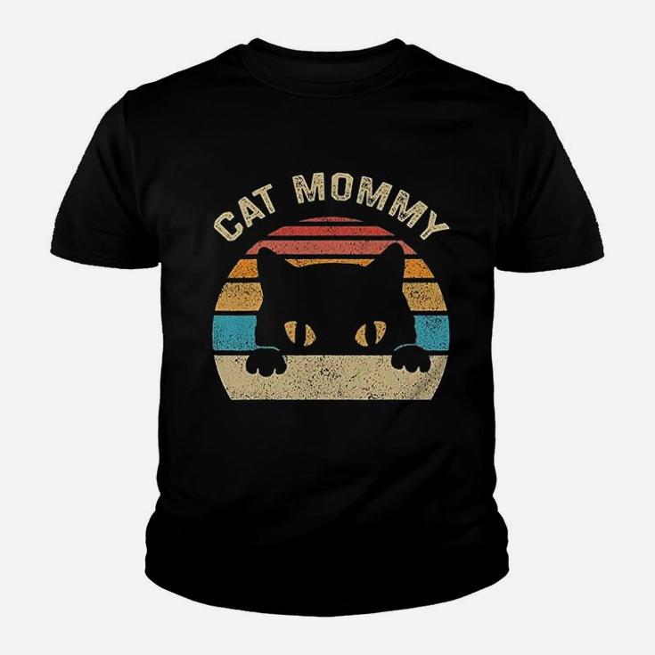 Cat Mommy Vintage Retro Black Cats Kid T-Shirt