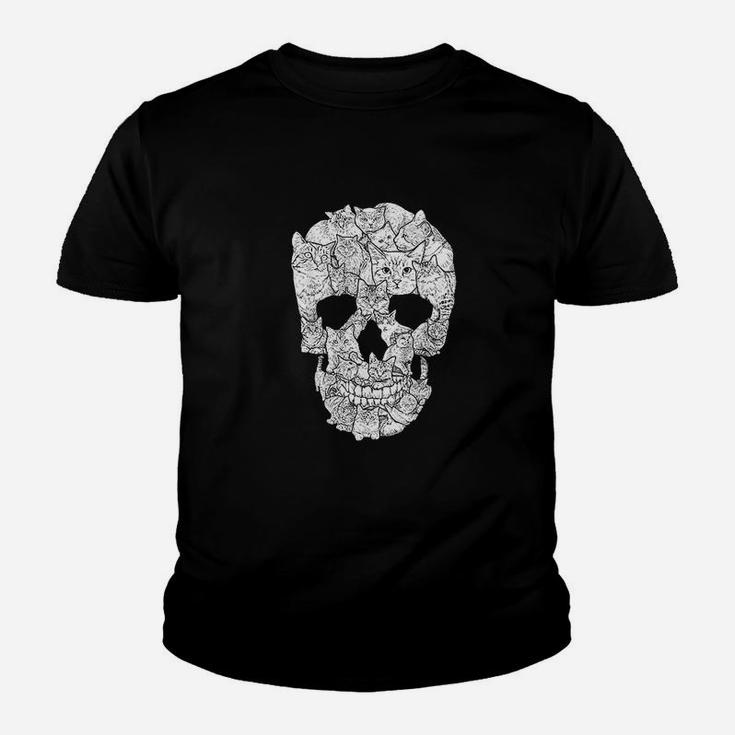Cat Skull Kitty Skeleton Halloween Costume Idea Kid T-Shirt