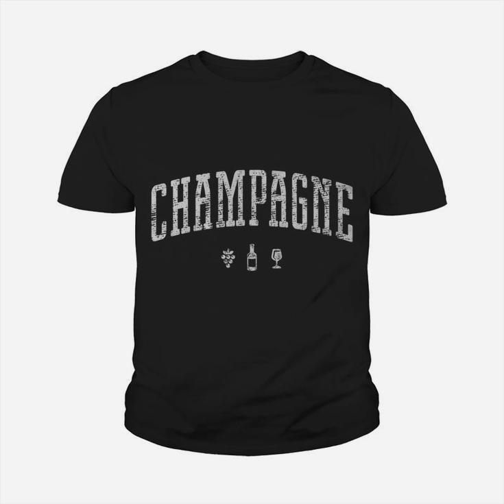 Champagne Wine Region Icons Vintage Tee Kid T-Shirt