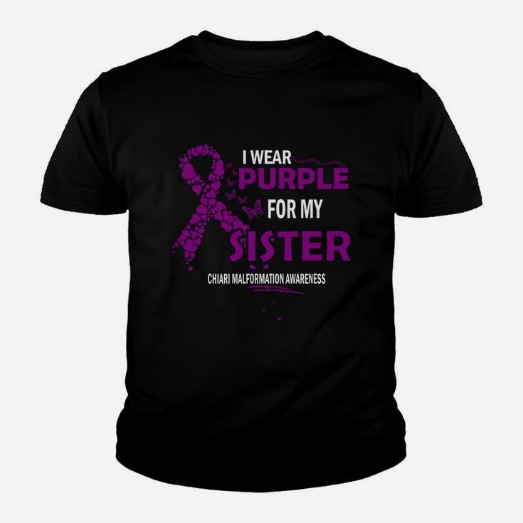Chiari Malformation Awareness I Wear Purple Color For My Sister 2020 Kid T-Shirt
