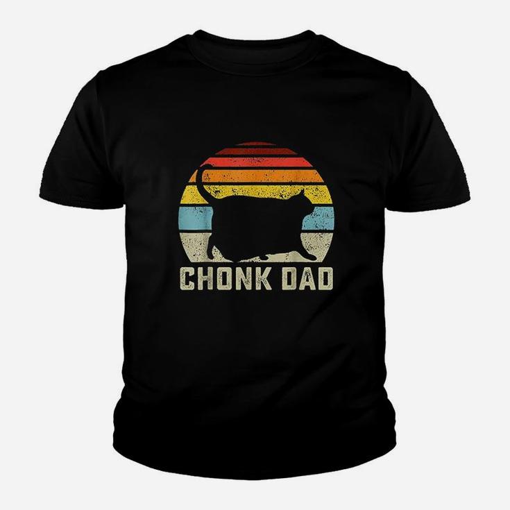 Chonk Cat Dad Scale Meme Funny Retro Style Daddy Cats Kid T-Shirt