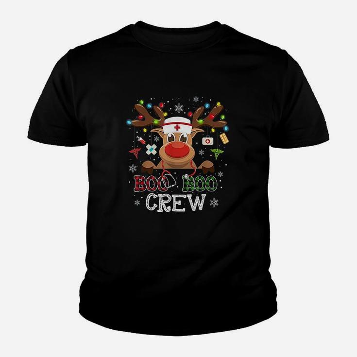 Christmas Boo Boo Crew Reindeer Nurse Buffalo Plaid Nurse Kid T-Shirt