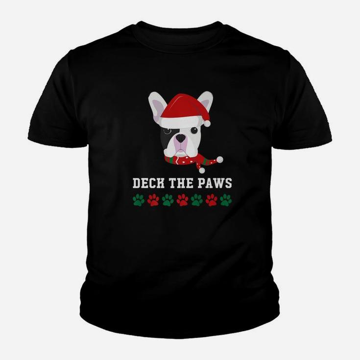 Christmas Dog French Bulldog Deck The Paws Shirt Kid T-Shirt
