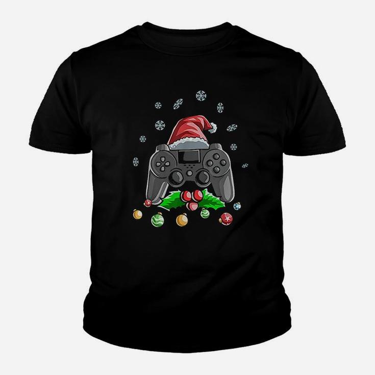 Christmas Gamer Video Game Santa Hat Kid T-Shirt