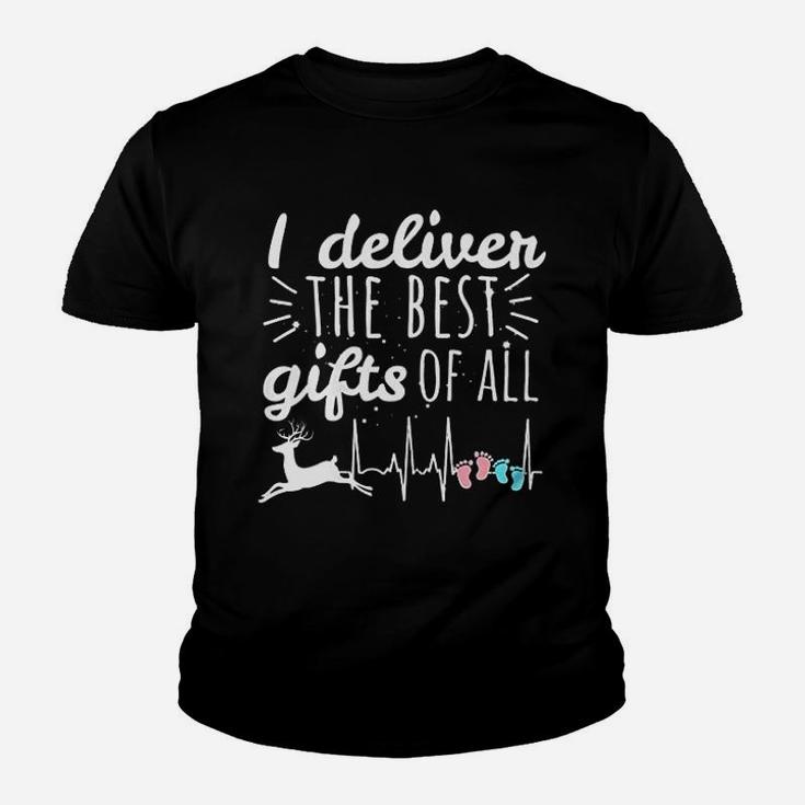 Christmas Midwife Doula Labor Nurse Festive Gift Reindeer Kid T-Shirt