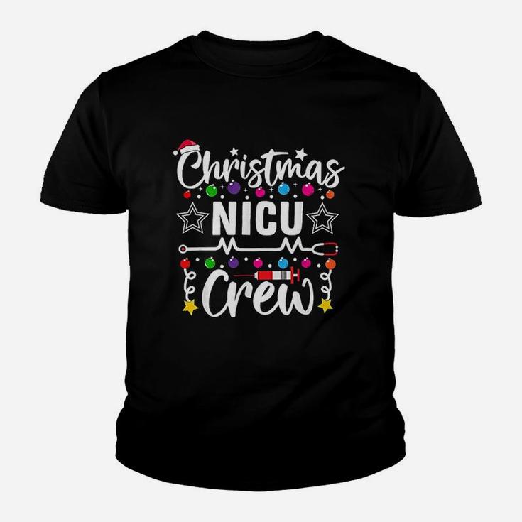 Christmas Nicu Crew Nurse Doctor Tech Neonatal Icu Squad Kid T-Shirt