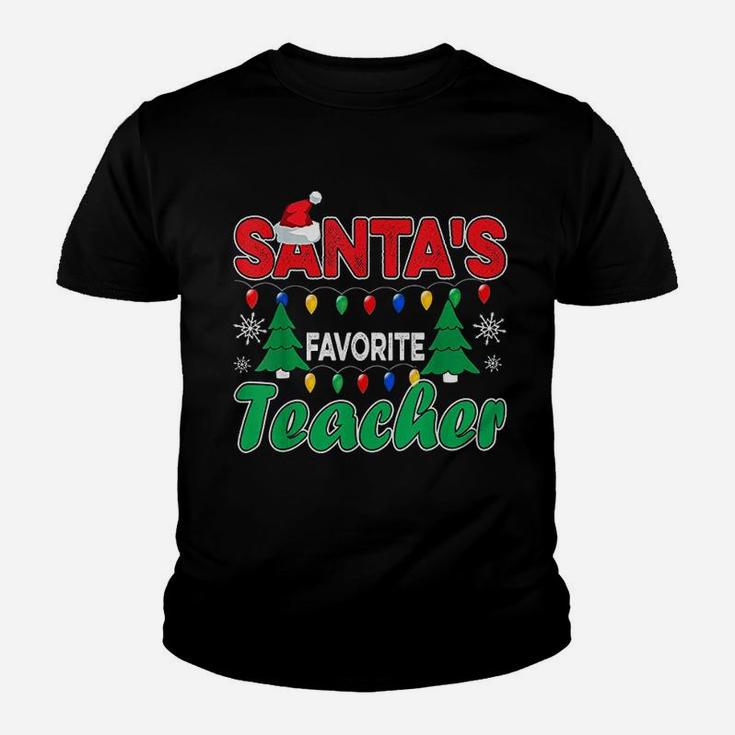 Christmas Santas Favorite Teacher Kid T-Shirt